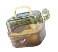Oxxggkao Jaula para hámster para mascotas, casa de viaje con gran espacio y diseño transparente, rueda de ejercicio para animales pequeños, uso al aire libre, jaula de hámster de viaje