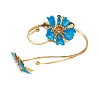 Oxxggkao Joyería elástica para brazo floral hecha con aleación fácil de usar para amantes de la moda sostenible y aspecto único, joyería de aleación fácil de usar, talla única, como se describe