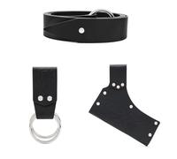 Oxxggkao Juego de 3 piezas de cinturón medieval, espadas, ranas, caballeros, vikingos, accesorios para disfraz de Halloween, cosplay, de cuero, accesorios para disfraz de vikingos, Negro, Talla única