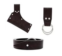 Oxxggkao Juego de 3 piezas de cinturón medieval, espadas, ranas, caballeros, vikingos, accesorios para disfraz de Halloween, cosplay, de cuero, accesorios para disfraz de vikingos, marrón, Talla única