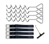 Oxxggkao Juego de 4 estacas para cama elástica en forma de sacacorchos con correa para camas elásticas, columpios, espirales de jardín, anclajes de suelo