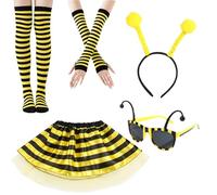 Oxxggkao Juego de 5 piezas de disfraz de abejas con diadema de tentáculo, falda tutú, gafas para Halloween, cosplay, suministros de cosplay, C, Talla única