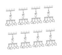 Oxxggkao Juego de 8 conectores de metal de grado profesional, a prueba de alergias, cierres de metal para collares y pulseras de cuentas, accesorios de joyería para manualidades, 4 shares, como se