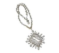 Oxxggkao Juego de collar ligero de moda de 101 g con textura de coral intrincada y broche brillante de construcción Kirsite de alto pulido para fiesta de noche, brooch, como se describe, como se