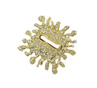 Oxxggkao Juego de collar ligero de moda de 101 g con textura de coral intrincada y broche brillante de construcción Kirsite de alto pulido para fiesta de noche, brooch, como se describe, como se
