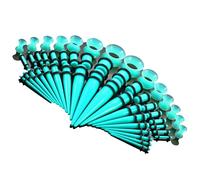 Oxxggkao Juego de dilatadores acrílicos de acrílico a granel, 50 unidades, medidas surtidas, opciones de sombra vibrante, juego de estiramiento de oreja, piercing corporal, expansores acrílicos, talla