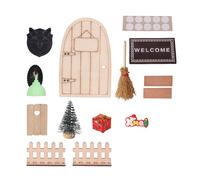Oxxggkao Juego de gnomos de puerta de hadas para casas de muñecas, escena navideña en miniatura, decoración de resina, decoración de gnomos de puerta de hadas para casas de muñecas