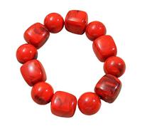Oxxggkao Juego de joyas artesanales contemporáneas con cuentas artísticas, plan flexible para diferentes medidas de muñeca, pulsera cuadrada única e inconsistente con cuentas redondas, talla única