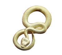 Oxxggkao Llavero artístico de serpiente reciclable, planificador de códigos de bronce con clip de liberación rápida, concepto de regalo cultural tradicional, accesorio apto para serpientes, Brillante