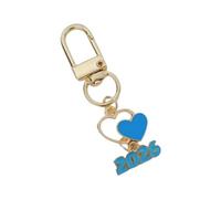 Oxxggkao Llavero de metal de alta calidad con diseño de corazón, accesorio a prueba de óxido, perfecto para San Valentín, bodas, símbolo de amor, azul, Talla única