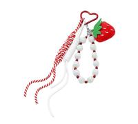 Oxxggkao Llavero de pata con dije de fresa, llavero de metal para mujeres y niñas, llavero de moda para regalos de niñas, Red