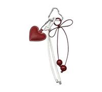 Oxxggkao Llavero multifuncional con lazo para la muñeca, colgante de corazón, organizador elegante, adecuado para gimnasio y actividades diarias, soporte de moda, rosso, Talla única