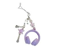 Oxxggkao Llavero portátil con temática musical para teléfono, elegante pieza de joyería para adolescentes y adultos, llavero de notas musicales, Morado (, Hanging rope