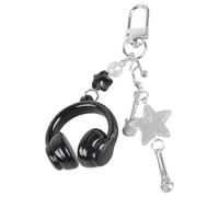 Oxxggkao Llavero portátil con temática musical para teléfono, elegante pieza de joyería para adolescentes y adultos, llavero de notas musicales, Negro, Keychain