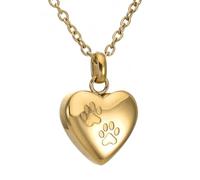 Oxxggkao Memorials - Collar con colgante de corazón para cenizas de mascotas, collar de recuerdo de acero inoxidable con cámara de bloqueo seguro, collar de recuerdo de pelo de mascotas