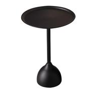 Oxxggkao Mesa auxiliar de hierro recubierto negro 1/12, muebles en miniatura con diseño moderno para casas de muñecas, accesorios de exhibición de escenas, modelo de mesa en miniatura