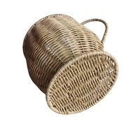 Oxxggkao Moderna caja de almacenamiento de café con acabado estético tejido, cesta de ratán de imitación para uso doméstico, contenedor de café higroscópico