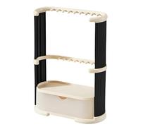 Oxxggkao Moderno soporte de joyería con espaciosos compartimentos, prácticos organizadores con textura para anillos, cadenas, aretes, escaparate