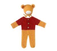 Oxxggkao Mohair Footed Romper & Bear Motornet Bodysuit Photoshooting Kostüm Set Recién Nacido Fotografía Requisiten Jungen Mädchen Outfits Studio Baby Kleidung Jungen Mädchen Outfit