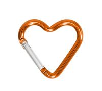 Oxxggkao Mosquetón con forma de mosquetón, hebilla de metal, gancho de resorte, resistente, para camping, senderismo, pesca, correas de perro, clip de aluminio en forma de corazón, para acampar al