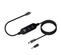 Oxxggkao MultiVoltage - Cable de carga rápida USB C a DC5525 con 1 conector intercambiable de 65 W, la mayoría con pantalla de voltajes
