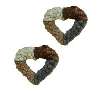 Oxxggkao Nido de pájaros de hierro de fibra de algodón en forma de corazón recargable para jardín, hábitats de vida silvestre, decoración de jardín, patio, refugio de aves de temporada