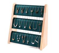 Oxxggkao Organizador colgante de joyería de varias capas, estante de exhibición de madera delicada, soporte único para accesorios de colección de collares