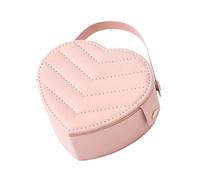 Oxxggkao Organizador de joyas moldeado con corazón y revestimiento velutinoso suave para aretes, collares, caja de joyería creativa con forma de afecto