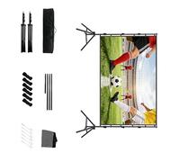 Oxxggkao Pantalla de proyector portátil de doble soporte con ángulos de visión amplios de 160 grados y cortina de proyección resistente a la luz solar, pantalla deslizante para exteriores