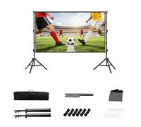 Oxxggkao Pantalla de proyector portátil de doble soporte con ángulos de visión amplios de 160 grados y cortina de proyección resistente a la luz solar, pantalla deslizante para exteriores