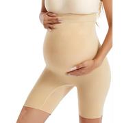 Oxxggkao Pantalones cortos moldeadores de maternidad de cintura alta con levantamiento de vientre y glúteos para embarazo, ropa interior invisible para embarazo, para fotografía y vestidos de baby