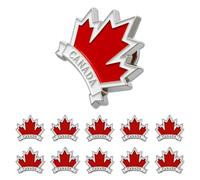 Oxxggkao Paquete de 10 insignias de aleación de arce con cierres de mariposa para ropa y accesorios, accesorios de ropa de aleación