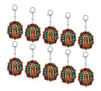 Oxxggkao Paquete de 5 llaveros de ABS Guadalupe Santa Madre para devotos, viajeros y coleccionistas, cadena protectora, 10 unidades, Talla única