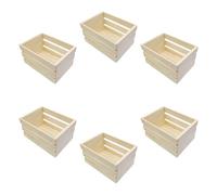 Oxxggkao Paquete de 6/12 cestas de almacenamiento de madera de pino, cajas de anidación para escritorio, baño, estante de exhibición, caja de madera
