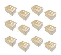 Oxxggkao Paquete de 6/12 cestas de almacenamiento de madera de pino, cajas de anidación para escritorio, baño, estante de exhibición, caja de madera