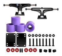 Oxxggkao Par de ruedas de monopatín de 60 mm y rodamientos profesionales con camiones de monopatín de 5 pulgadas para mejorar el juego de camiones longboards