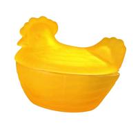 Oxxggkao Pequeños vasos de cristal con forma de gallina, tarro de almacenamiento de cristal para gallina en nido, plato de caramelos para caramelos y decoración del hogar, tarro de almacenamiento en