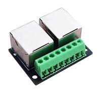 Oxxggkao Placa blindada RJ45 con doble puerto hembra, bloque de terminales de 8 pines, espaciado de paso de 3,5 mm para dispositivos Ethernet, placa divisora Ethernet