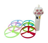 Oxxggkao Platillo volador eléctrico para gatos persiguiendo juguete para interior con luz LED BoInteracredom Pet Engagement Electric Teasing