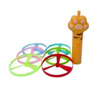 Oxxggkao Platillo volador eléctrico para mascotas, estimulante instintos silenciosos, juguete de ejercicio de motor automático, juguete para gatos con carga USB y luz LED, entretenimiento en