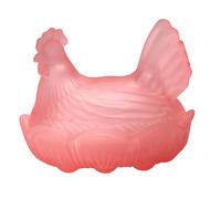 Oxxggkao Plato de cristal con forma de gallina para dulces, cuenco creativo de frutas con tapa, decoración de mesa, plato de postre, decoración del hogar, cuenco de dulces cubierto