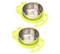 Oxxggkao Plato permanente para pájaros inoxidables, para guacamayos, periquitos, cacatúas, montaje seguro, a prueba de oxidación, contenedor de comida para pájaros blancos