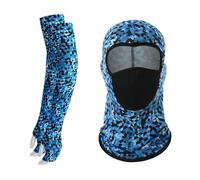 Oxxggkao Polainas de cuello con protección solar, transpirable, con manga para el pulgar, bufandas de malla transpirable para mujeres y hombres, polainas largas y completas