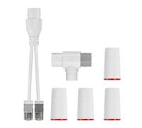 Oxxggkao Práctico divisor Ethernet impermeable con textura ABS compatible con 2 dispositivos de conexión simultánea para uso en interiores y exteriores, adaptador de redes ABS impermeable