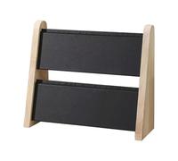 Oxxggkao Práctico soporte de madera para collares, organizador de collares de madera de doble cubierta para un fácil acceso y exhibición en casas, soporte de joyería de feria de manualidades