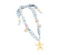Oxxggkao Precioso collar de playa floral con detalles de concha y estrella de mar para un estilo sin esfuerzo cadena de clavícula para mujer, One Size, como se describe, como se describe