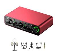 Oxxggkao Profesional para transmisión de alta resolución, 24 bits/192 kHz, conectores USB, diseño portátil, color rojo