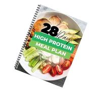 Oxxggkao Programa de dieta rica en proteínas de 28 días que destaca tablas de comidas ajustadas y recetas de asistencia muscular, catálogo de compras de comestibles