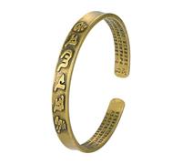 Oxxggkao Pulsera de cobre grabada en sánscrito espiritual, cadena de muñeca elástica para uso diario o pulsera cultural