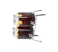 Oxxggkao Recipiente de vidrio para bebidas de 8 L con marco de hierro estable, apto para elixires de frutas y té helado, vidrio transparente